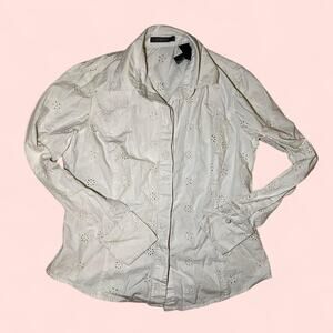 White floral button up shirt with